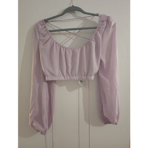 Forever 21 Woven Crop Top Lavender size M